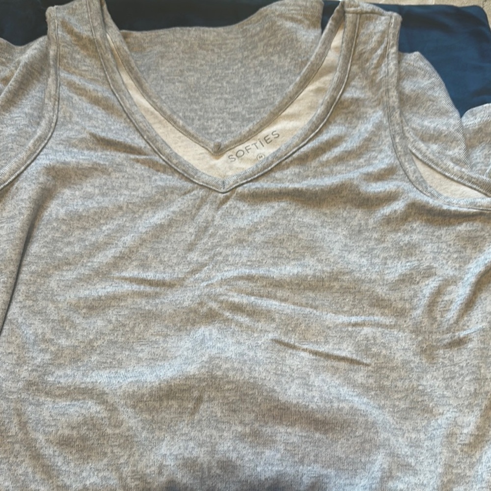 Softies Gray V-Neck Tank Top